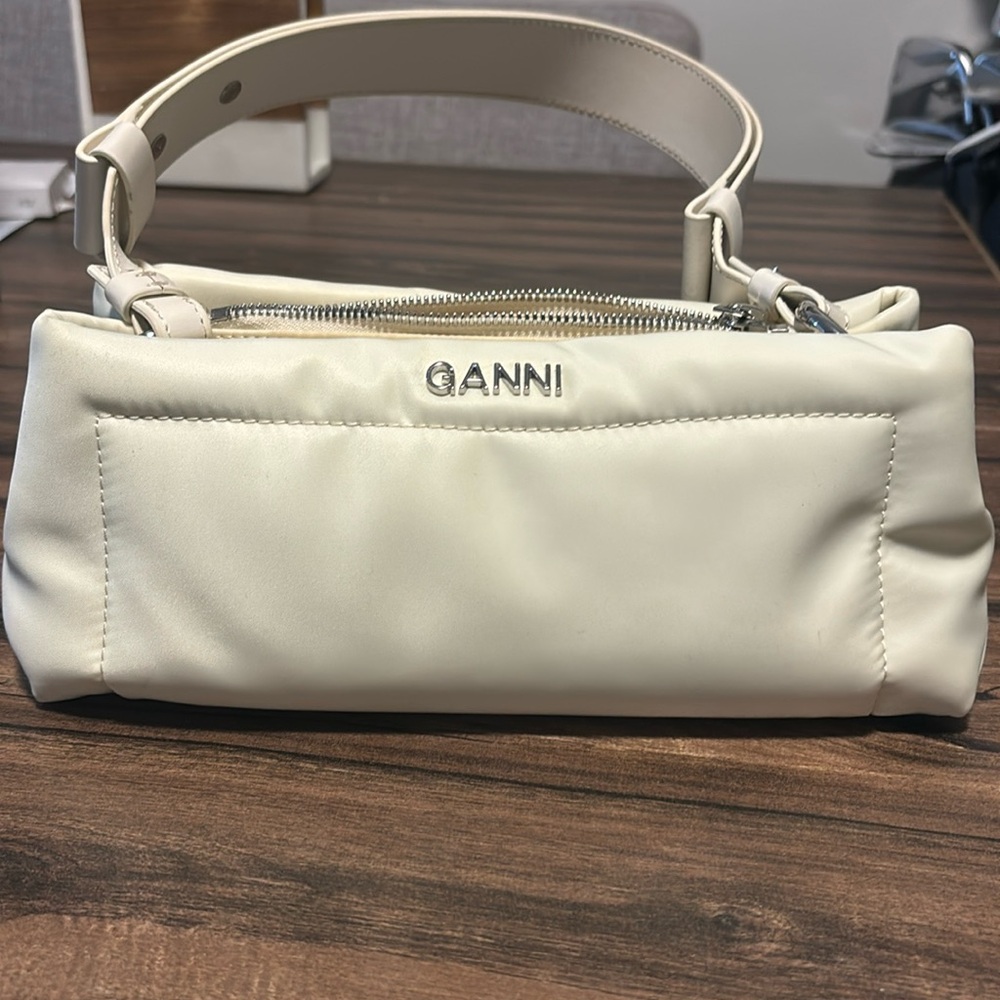 Ganni White Nylon Baugette